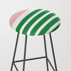 Mixed Stripe Pattern in Green, Pink, and White Stool Gallery Image 2