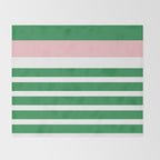Mixed Stripe Pattern in Green, Pink, and White Throw Blanket Gallery Image 2