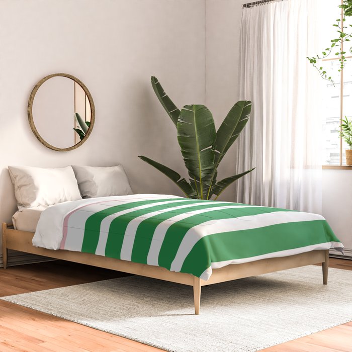 Mixed Stripe Pattern in Green, Pink, and White Comforter Gallery Image 2