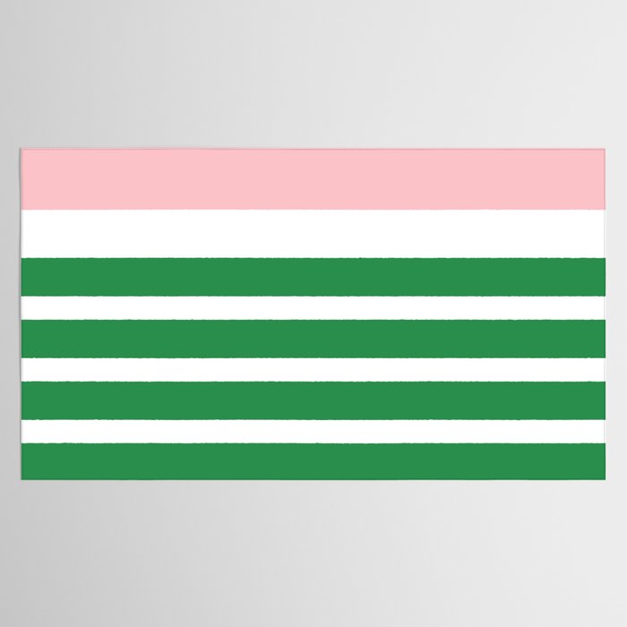 Mixed Stripe Pattern in Green, Pink, and White Tablecloth Gallery Image 2