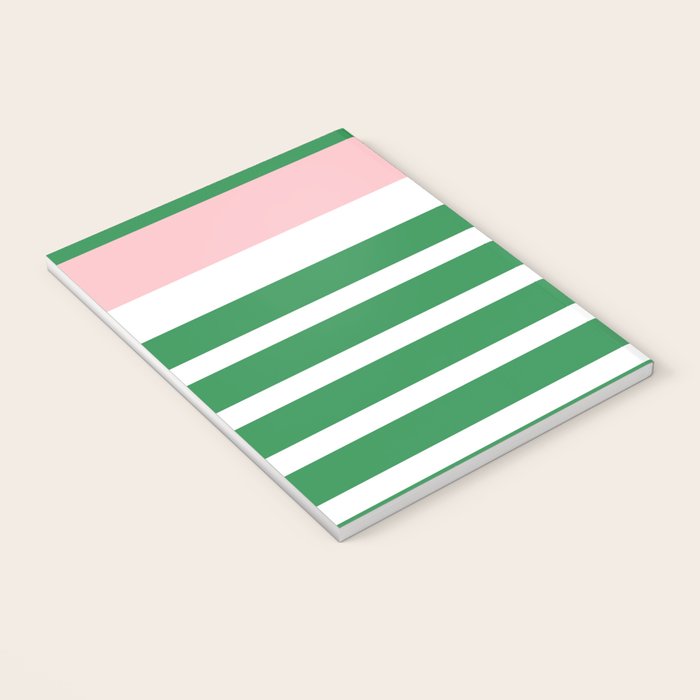 Mixed Stripe Pattern in Green, Pink, and White Notebook Gallery Image 3