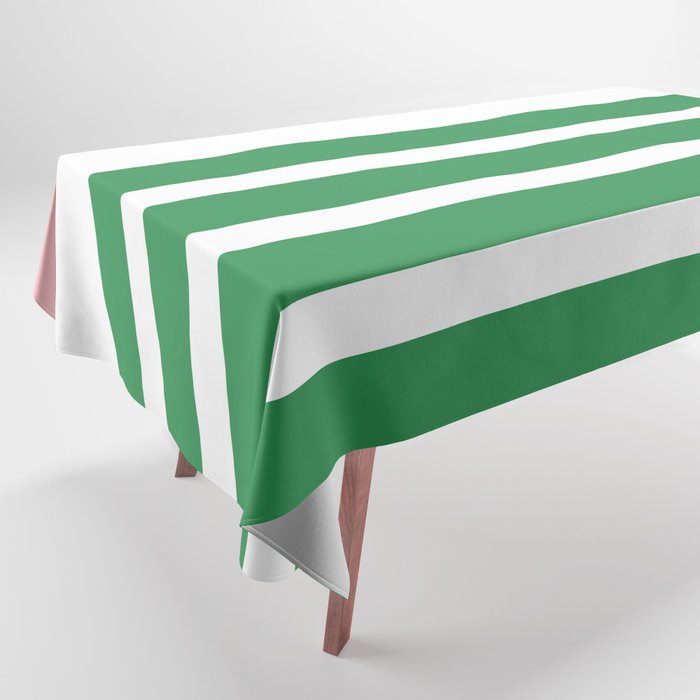 Mixed Stripe Pattern in Green, Pink, and White Tablecloth Gallery Image 1