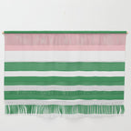 Mixed Stripe Pattern in Green, Pink, and White Wall Hanging Gallery Image 1
