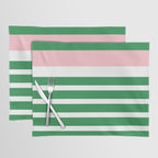 Mixed Stripe Pattern in Green, Pink, and White Placemat Gallery Image 1