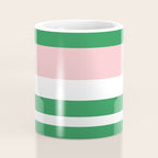 Mixed Stripe Pattern in Green, Pink, and White Coffee Mug Gallery Image 4