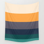 Mid Century Modern Minimalist Color Block Pattern Yellow Grey Green Wall Tapestry Gallery Image 4