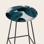Indigo Blue Plant Leaves Stool Gallery Image 2