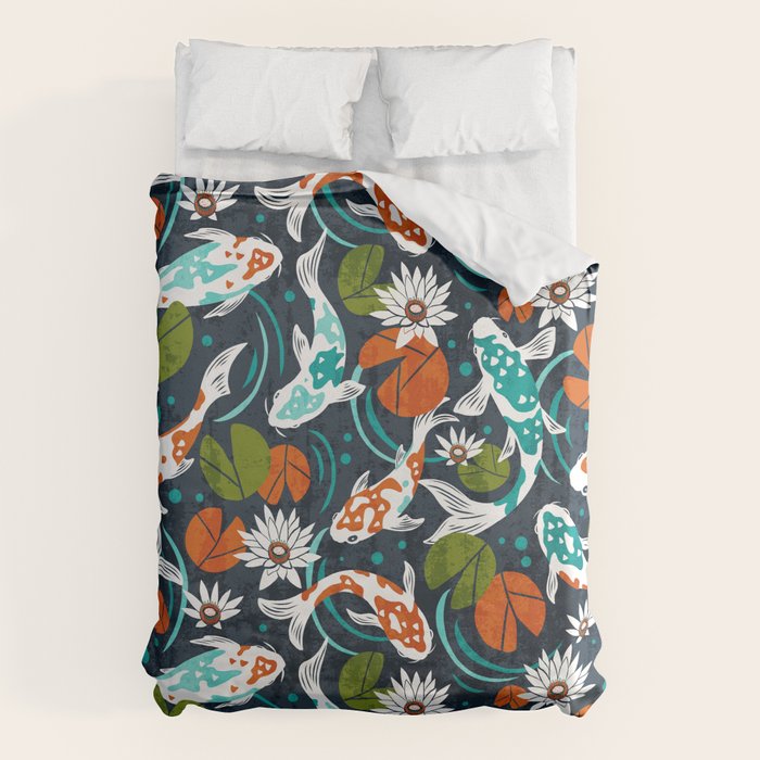 Koi Pond - Orange Duvet Cover Gallery Image 6