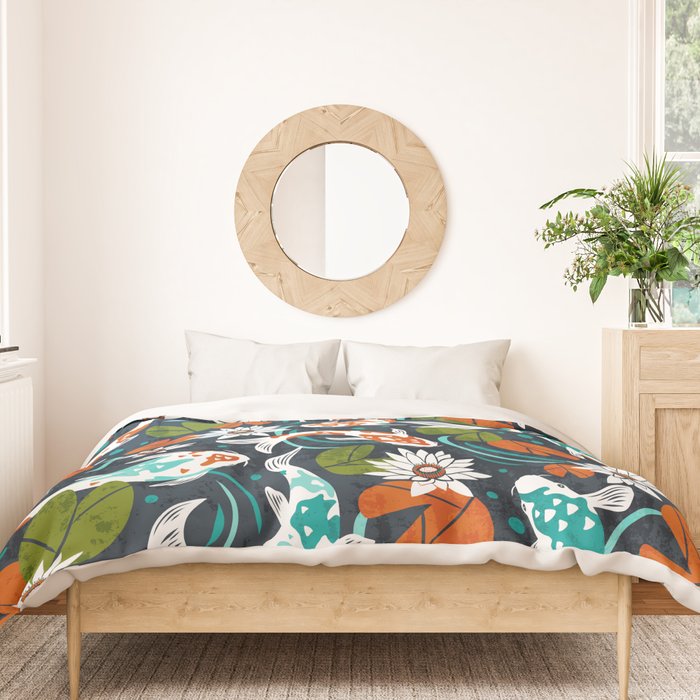 Koi Pond - Orange Duvet Cover Gallery Image 3