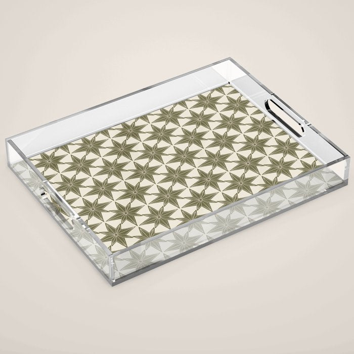 Green Paper Stars Large Acrylic Tray Gallery Image 1