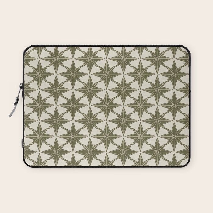 Green Paper Stars Large Laptop Sleeve Gallery Image 1
