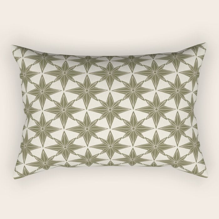 Green Paper Stars Large Rectangular Pillow Gallery Image 2