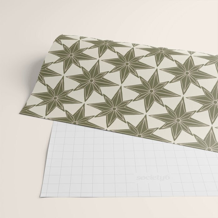 Green Paper Stars Large Wrapping Paper Gallery Image 2