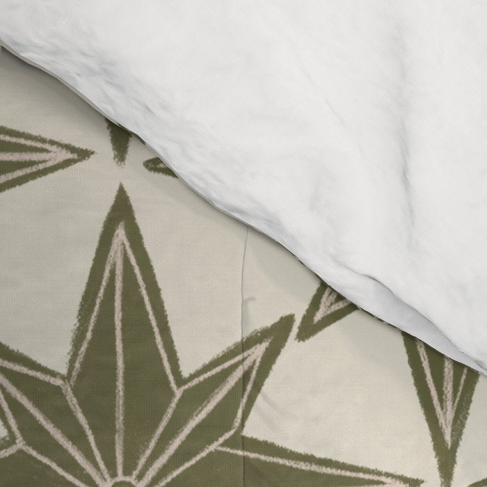 Green Paper Stars Large Comforter Gallery Image 4