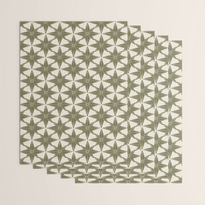 Green Paper Stars Large Wrapping Paper Gallery Image 3