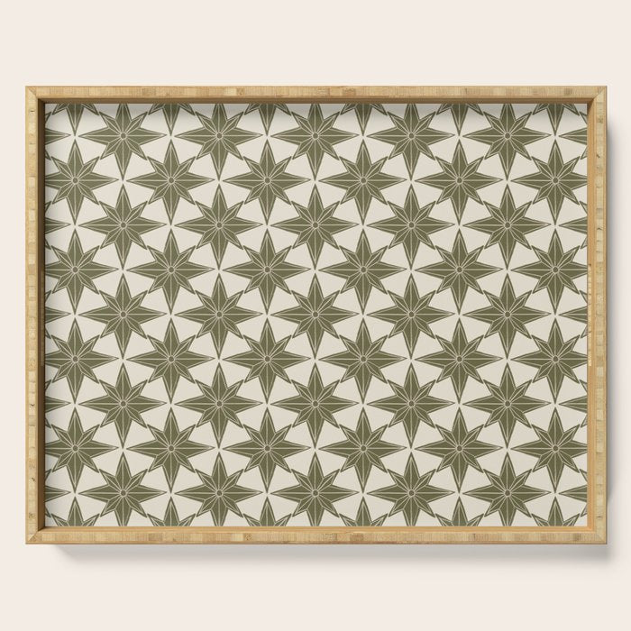 Green Paper Stars Large Serving Tray Gallery Image 1