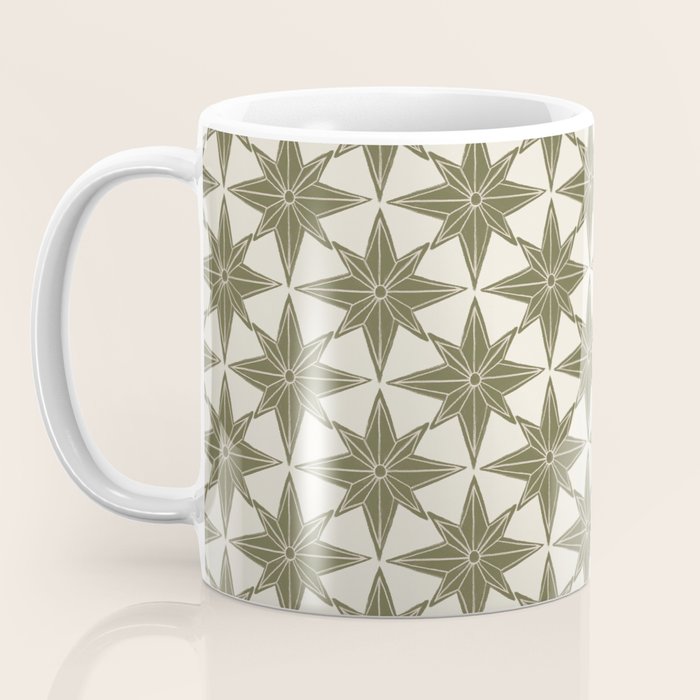 Green Paper Stars Large Coffee Mug Gallery Image 3