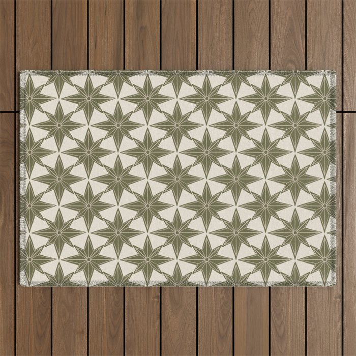 Green Paper Stars Large Outdoor Rug Gallery Image 1