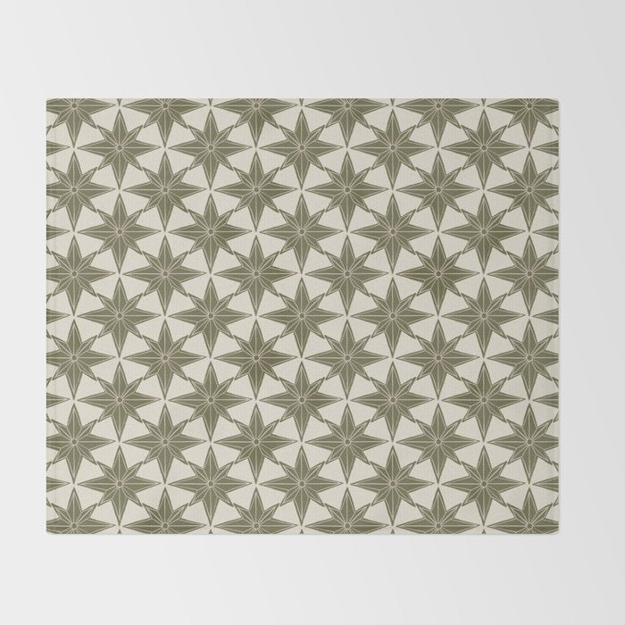 Green Paper Stars Large Throw Blanket Gallery Image 2