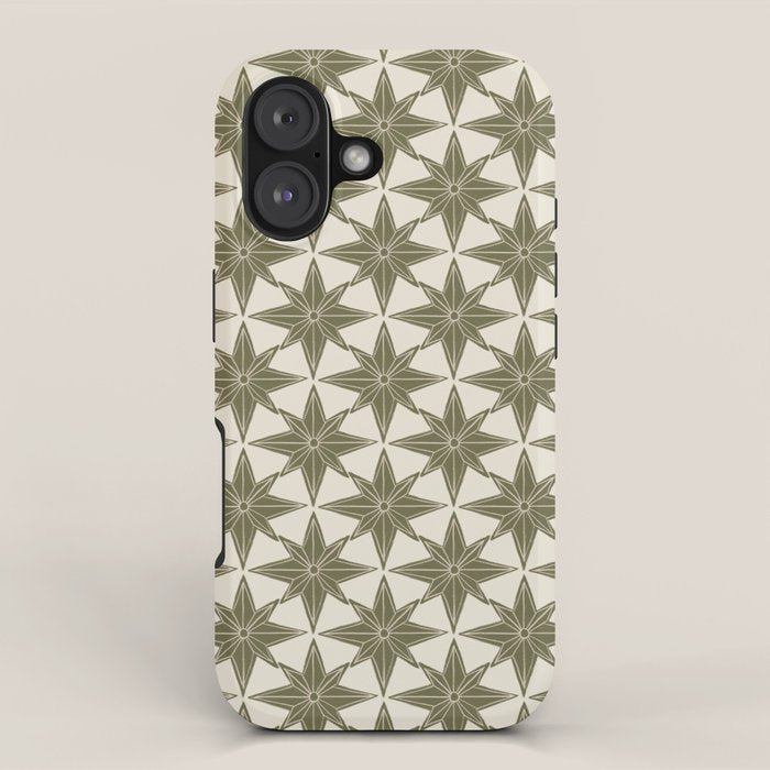 Green Paper Stars Large iPhone Case Gallery Image 1