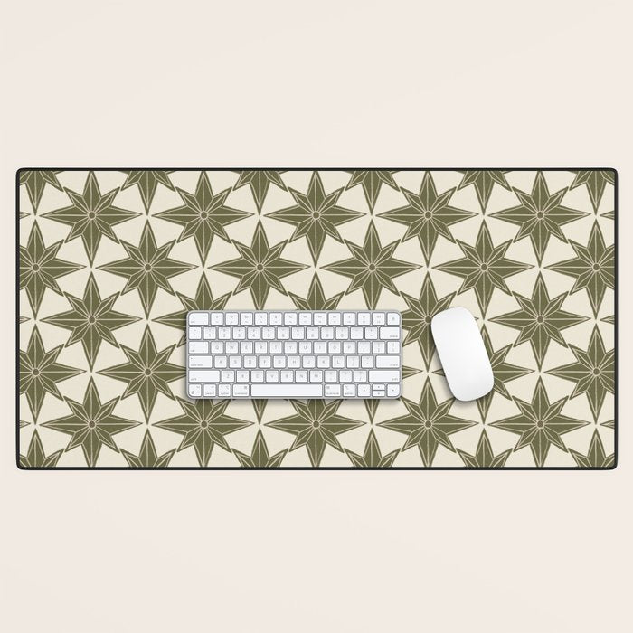Green Paper Stars Large Desk Mat Gallery Image 1