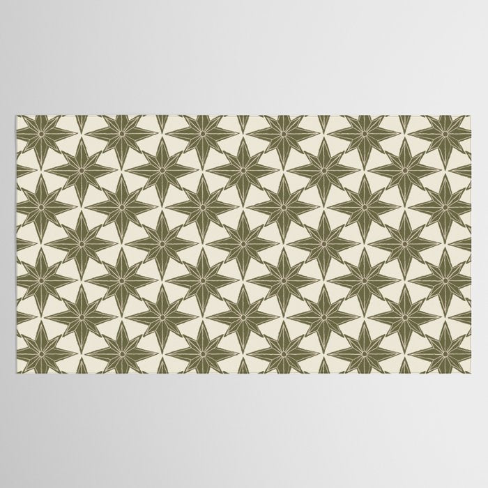 Green Paper Stars Large Tablecloth Gallery Image 2
