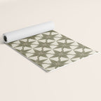 Green Paper Stars Large Yoga Mat Gallery Image 2