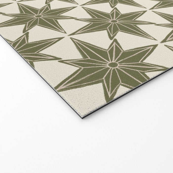 Green Paper Stars Large Welcome Mat Gallery Image 2