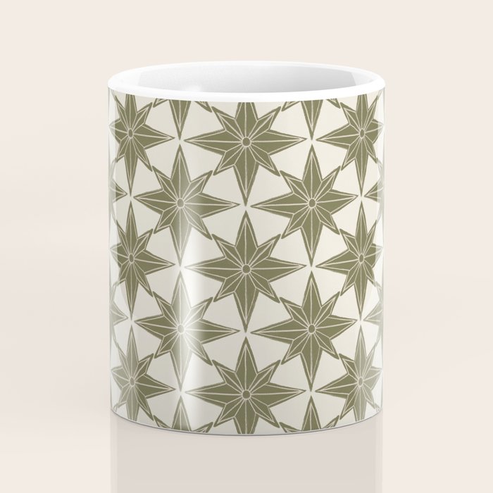 Green Paper Stars Large Coffee Mug Gallery Image 4