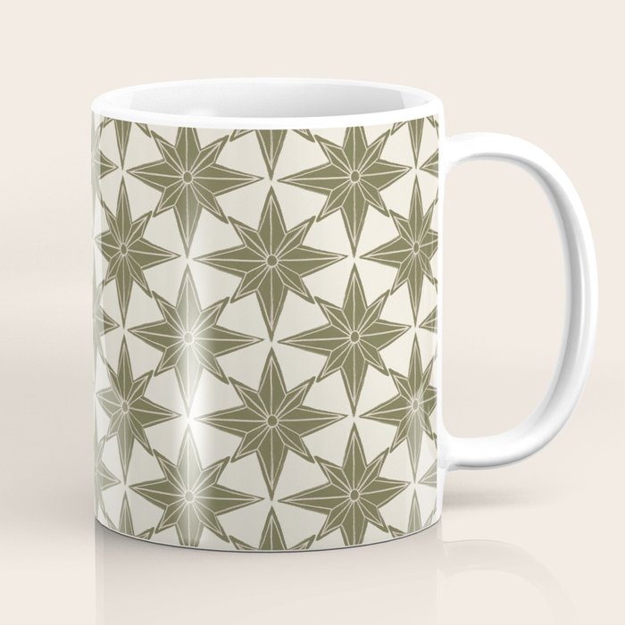 Green Paper Stars Large Coffee Mug Gallery Image 1