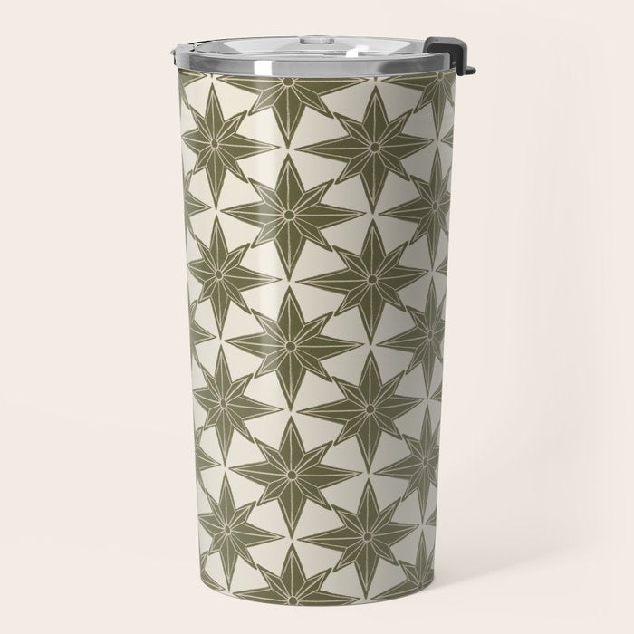 Green Paper Stars Large Travel Mug Gallery Image 2