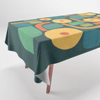 Bird in mid-century garden Tablecloth Gallery Image 1