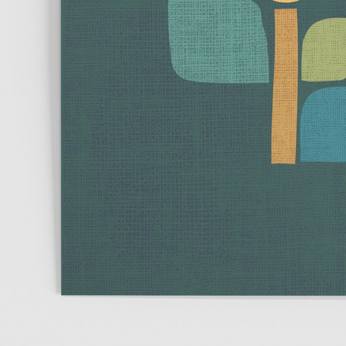 Bird in mid-century garden Poster Gallery Image 3
