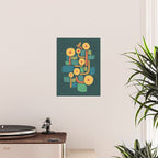 Bird in mid-century garden Poster Gallery Image 2