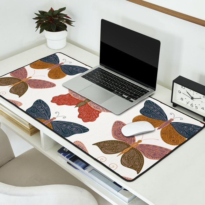 Tattooed Butterflies - Desert Desk Mat Gallery Image 2