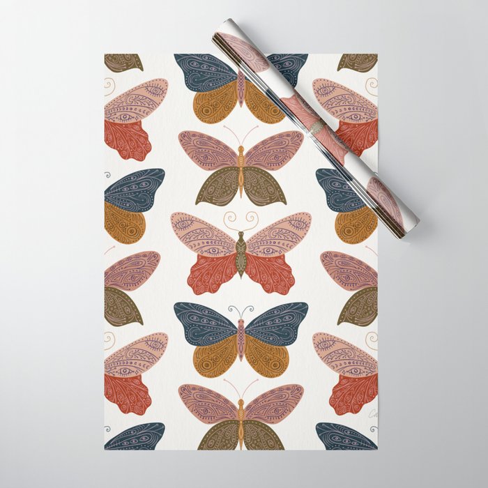 Tattooed Butterflies - Desert Wrapping Paper Gallery Image 1