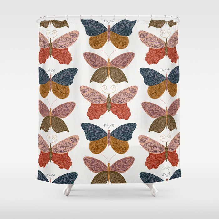 Tattooed Butterflies - Desert Shower Curtain Gallery Image 1