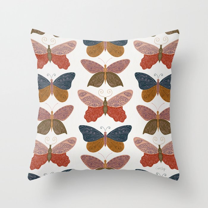 Tattooed Butterflies - Desert Throw Pillow Gallery Image 1