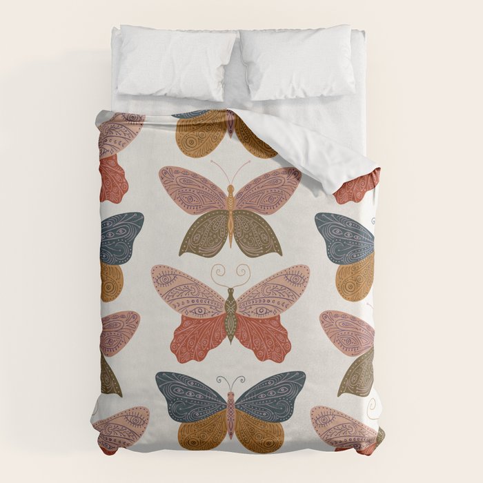 Tattooed Butterflies - Desert Duvet Cover Gallery Image 1