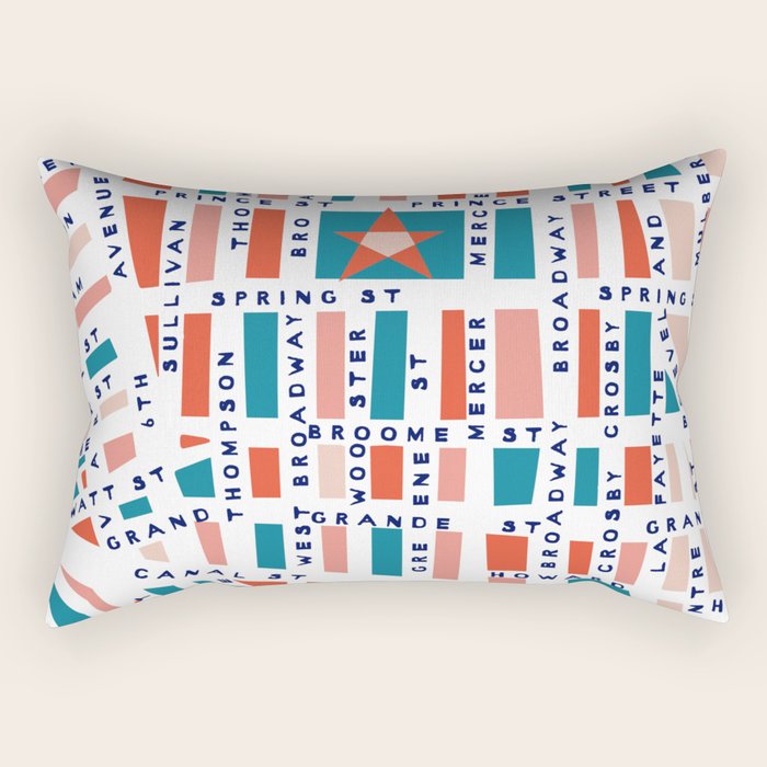 SOHO MAP BRIGHT Rectangular Pillow Gallery Image 1