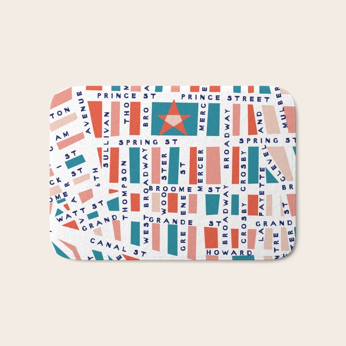 SOHO MAP BRIGHT Bath Mat Gallery Image 1