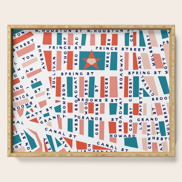 SOHO MAP BRIGHT Serving Tray Gallery Image 1