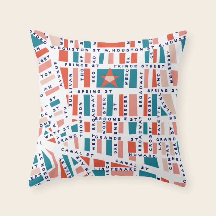 SOHO MAP BRIGHT Throw Pillow Gallery Image 6