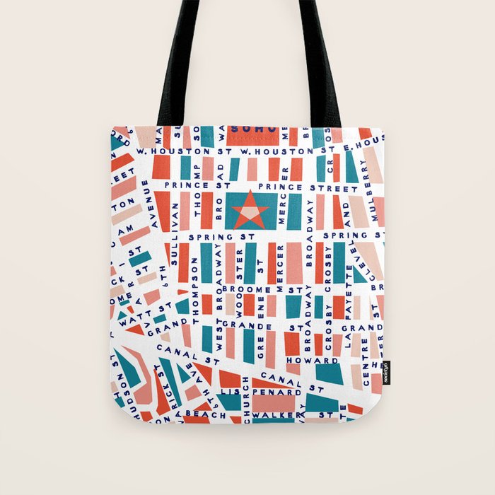 SOHO MAP BRIGHT Tote Bag Gallery Image 1