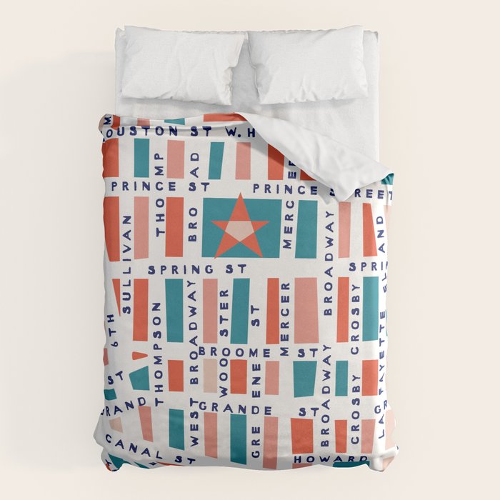 SOHO MAP BRIGHT Duvet Cover Gallery Image 1