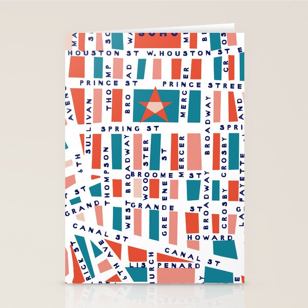 SOHO MAP BRIGHT Stationery Card Gallery Image 1