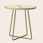 Mid-Century Flowers in Green & White Side Table Gallery Image 1