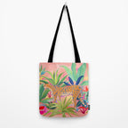 Leopard in Succulent Garden Tote Bag Gallery Image 2