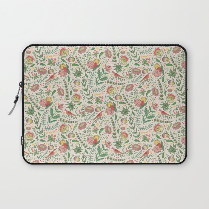 Swedish Floral - Cream Laptop Sleeve Gallery Image 1