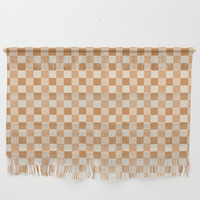 Checkered Multicolor Pattern XXIV Orange Wall Hanging Gallery Image 1